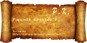 Papcsik Kristóf névjegykártya