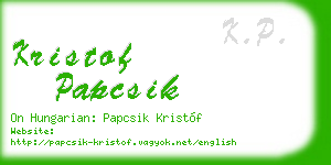 kristof papcsik business card